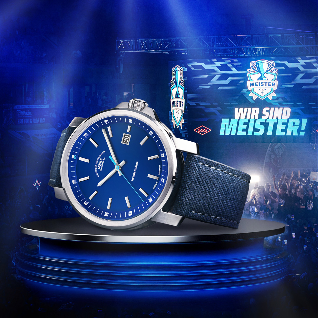 Limitierte Uhr der Dresdner Eislöwen inklusive Fanpaket von Mühle Glashütte