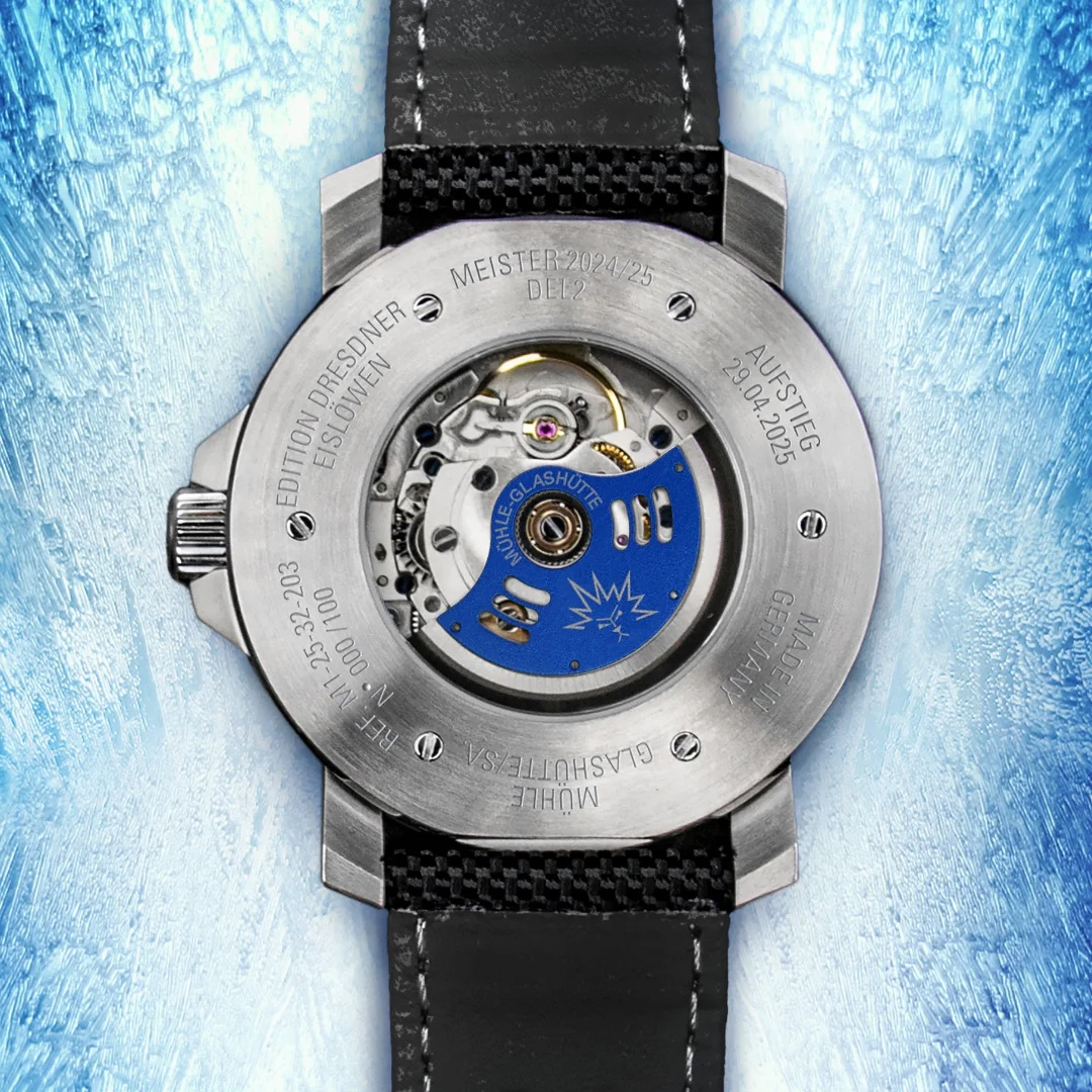 Limitierte Uhr der Dresdner Eislöwen inklusive Fanpaket von Mühle Glashütte